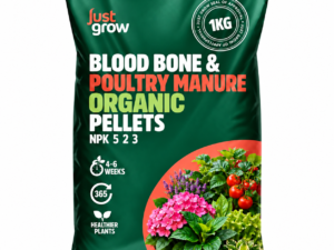 Just Grow Blood, Bone & Poultry Manure Organic Fertiliser – 1kg, 5kg & 10kg